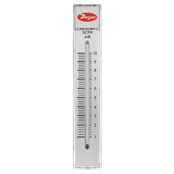 Flowmeter, range 1-10 SCFH air.